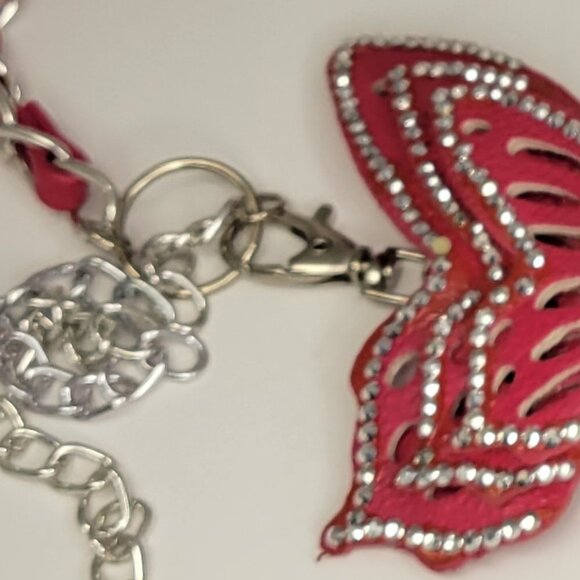 3 Butterfly Chain Belts- Orange Beige- Pink Butterfly Chain Waist Loop Belts - Picture 5 of 15